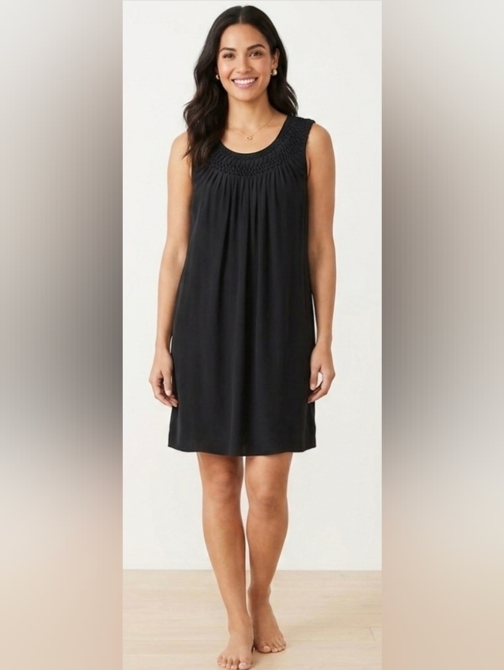 J.jill Women  Dress Mudi Size Small Sleeveless Crew Neck A Line 100% Silk
